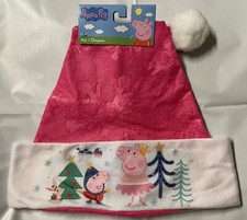 Peppa Pig Felt Pink Christmas Santa Hat Brand New