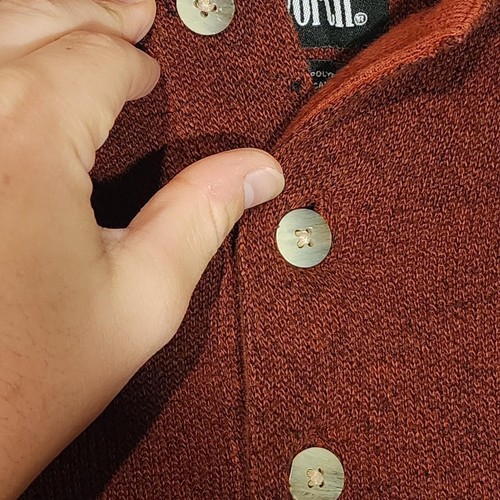 VTG Mens Ashworth Rust Knit Golf Preppy Long Sleeve Polo Sweater (Large) - Picture 3 of 8