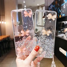 Glitter Butterfly Case Cover For Samsung Galaxy S25 S24 S23 S22 Plus S21 Ultra