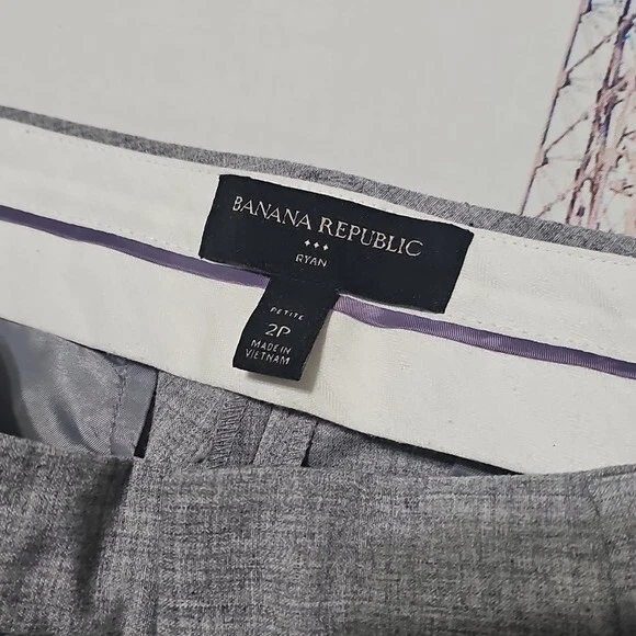 Banana Republic Ryan Gray Dress Pants Size 2P Petite - Image 3 of 4