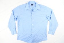 CLUB ROOM LIGHT BLUE LARGE 16-16.5 REGULAR FIT BUTTON FRONT SHIRT MENS DEFECT