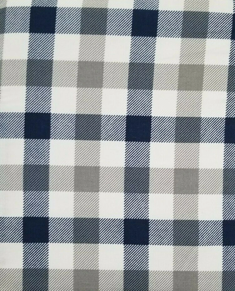 Juego de sábanas dobles Circo Plaid azul, gris, blanco 3 piezas nuevo en paquete Foto 3 de 4