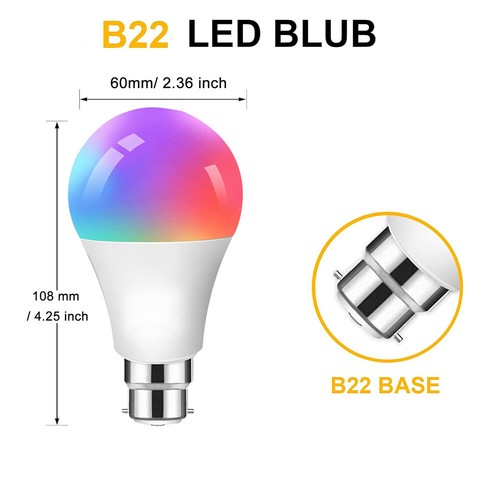 E27/B22 Tuya Wifi Smart LED Light Bulbs 10W Dimmable Bluetooth RGB Lamp Lighting - Picture 2 of 11