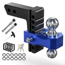 Adjustable Trailer Hitch 22.5 Receiver 68 Drop 18500lb Stainless Steel Locks