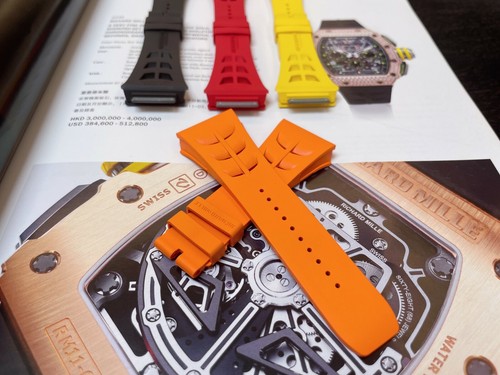 19 mm Orange Rubber Strap Watch Band 