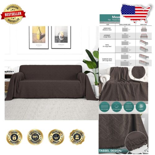 Durable Chocolate Geometrical Sofa Covers - Stylish Protection for Pets & Kids