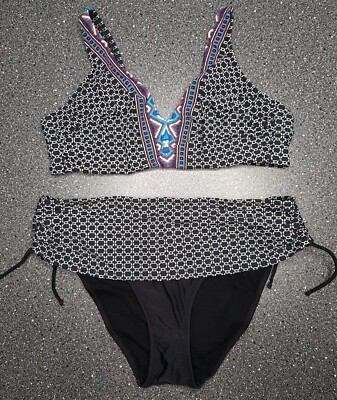 Jolidon Bikini SET Ungepolstert Bh ohne Bügel und Slip Blau 42B Neu
