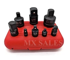 8pc IMPACT REDUCER ADAPTOR SET AIR SOCKET MECHANICS CR-MO 1/4" 3/8" 1/2" 3/4" 1"