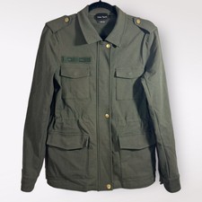 Eden Society Sz M Army Green Layosha Cargo Full Zip Stretch Jacket Women Adjust