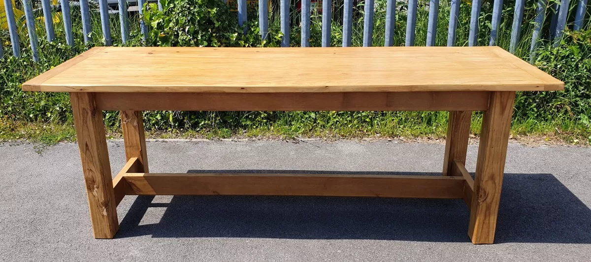 LARGE RUSTIC RECLAIMED SOLID PINE KITCHEN DINING TABLE DELIVERY