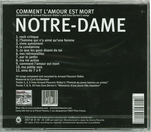 CD Arnaud FLEURENT DIDIER Ema DERTON Notre Dame Comment l'