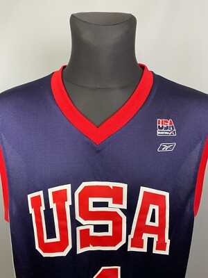 ALLEN IVERSON USA JERSEY VINTAGE BASKETBALL SWINGMAN REEBOK MENS