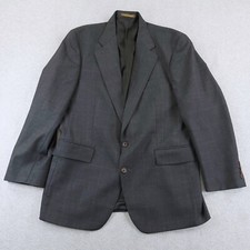 Chaps Ralph Lauren Sports Coat Men 42R Gray Wool Plaid Made in Canada Blazer