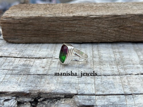 Watermelon Tourmaline 925 Sterling Silver Ring Christmas Jewelry All Size CA-179 - Picture 4 of 8