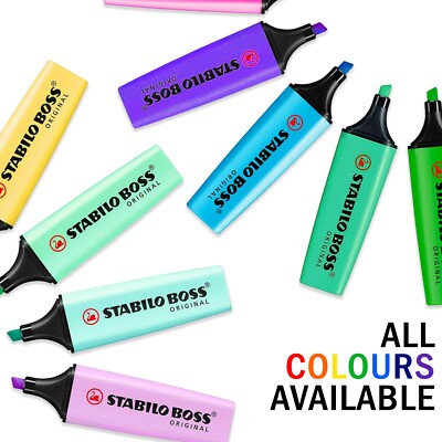 STABILO BOSS Original and Pastel Highlighter Markers Pens Pack of 3