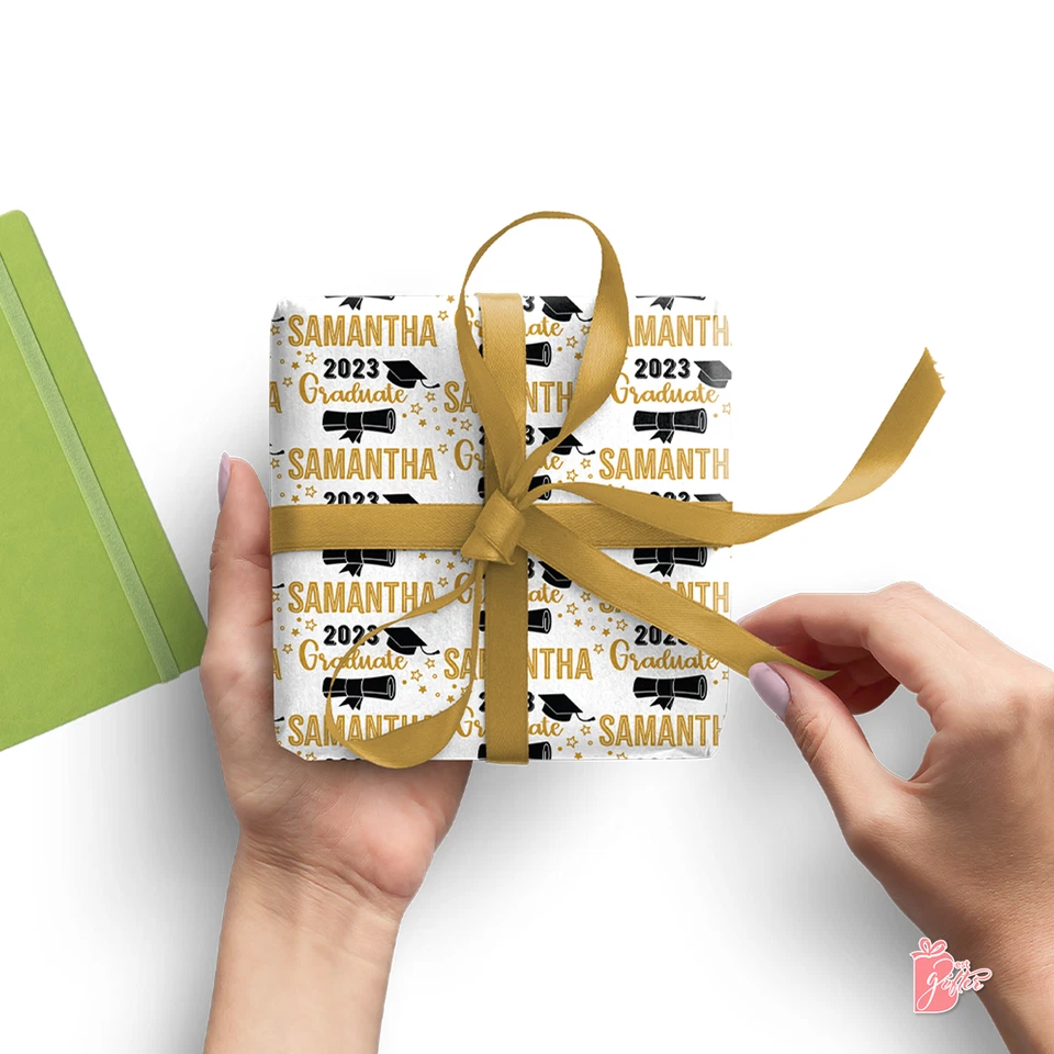 Name Personalized Custom Congrat 2025 Graduate Students Gift Wrapping Paper Roll - Image 2 of 3