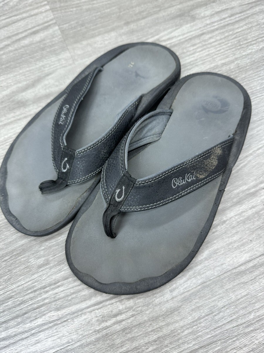 Olukai Ohana Mens 10110-4042 Gray Flip Flops Sandals Size 8  display picture 3