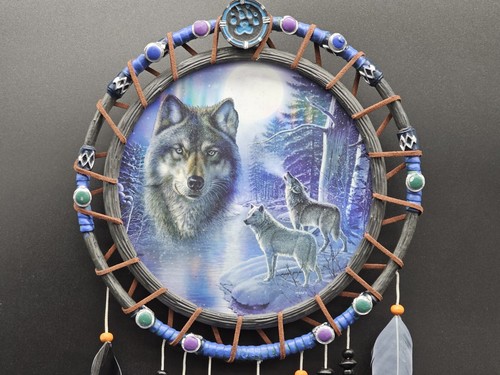 Bradford Exchange James Meger Illuminated LED Dreamcatcher Aurora Borealis Decor - Picture 4 of 16