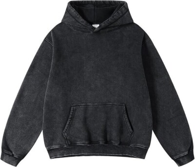 Washed Pullover Hoodie Warm Fleece Sweatshirt Jumper Sweater Jacket Hood Pockets