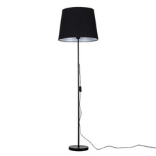 Black Metal Stem Standard Floor Lamp Base Large Lampshade Shade LED Light Bulb