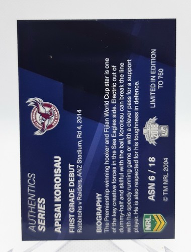2018 NRL Traders Signature Series Navy (ASN) and Silver (ASS) Cards - Picture 11 of 65