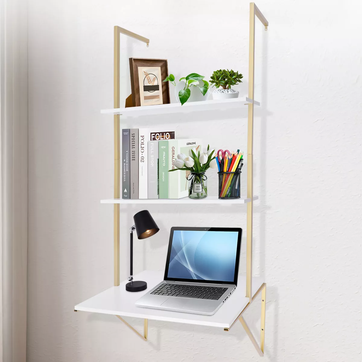 Wall mount cheap ladder desk