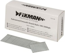 Image of Fixman 724126 Galvanised 18G Smooth Shank Nails 32x1.25mm Pack of 5-25,000 Nails