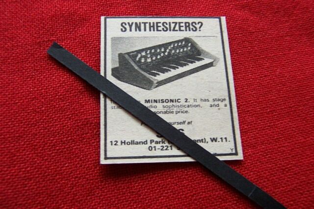 MINISONIC 2 SYNTHESIZER 1976 ORIGINAL VINTAGE ADVERT CLIPPING