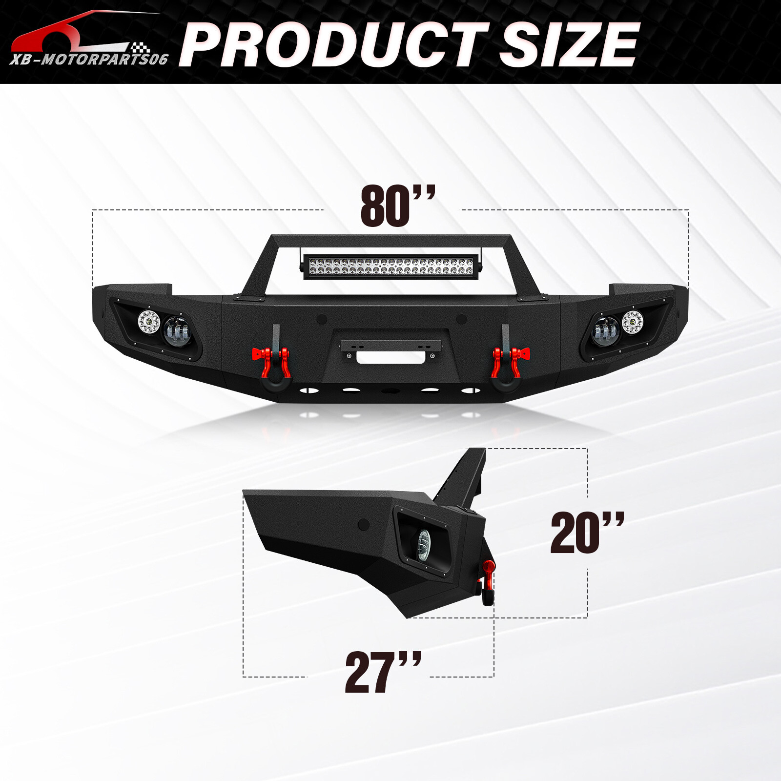 Off-Road Front Bumper W/ Sensor Holes For 2007-2013 2nd Gen Chevy Silverado 1500