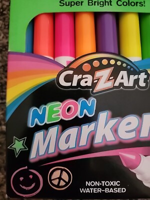 Cra-Z-art Neon Broadline Markers 8 Count (10112) Assorted Non