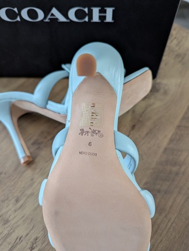 COACH Kellie Sandals New Sea Mist Blue Size 6, New In Box - Picture 7 of 8