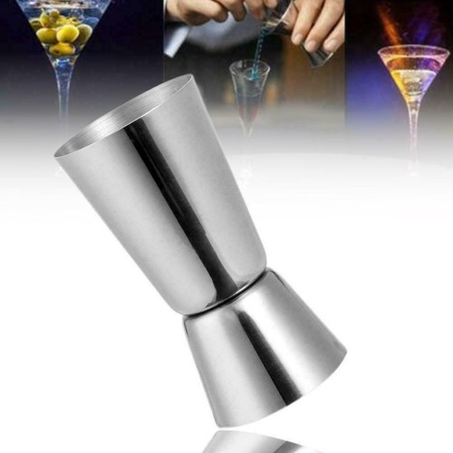 Steel Double Single Shot Measure Spirit Bar Cocktail Cup Drink E5❀ - Bild 8 von 12