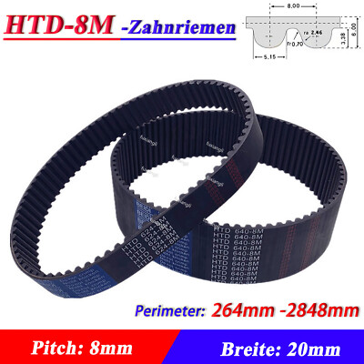 HTD-8M Zahnriemen Geschlossen Breite 20mm Riemen Antriebsriemen Closed Belt