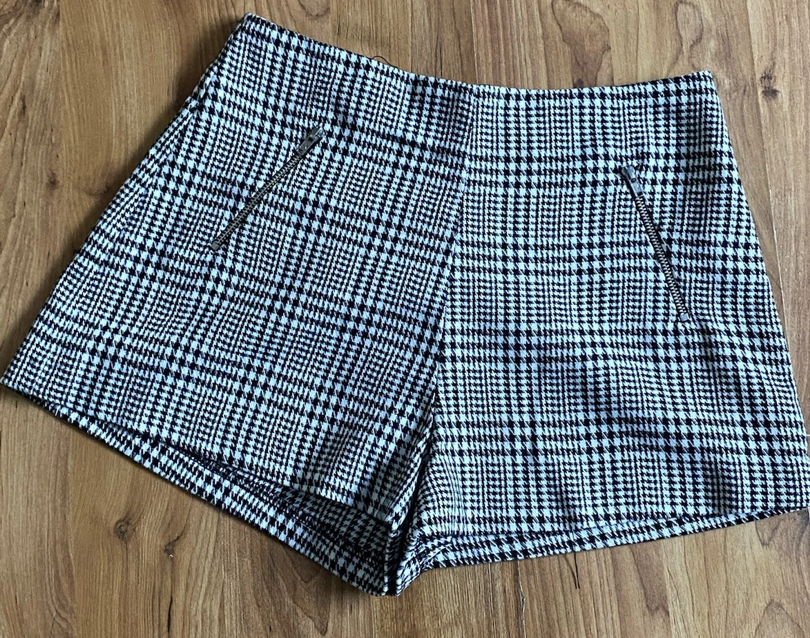 High waisted hotsell checkered shorts