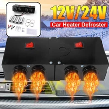 500W Portable 4 Ports Car Heater 12V 24V Heating Fan Defogger Defroster Demister
