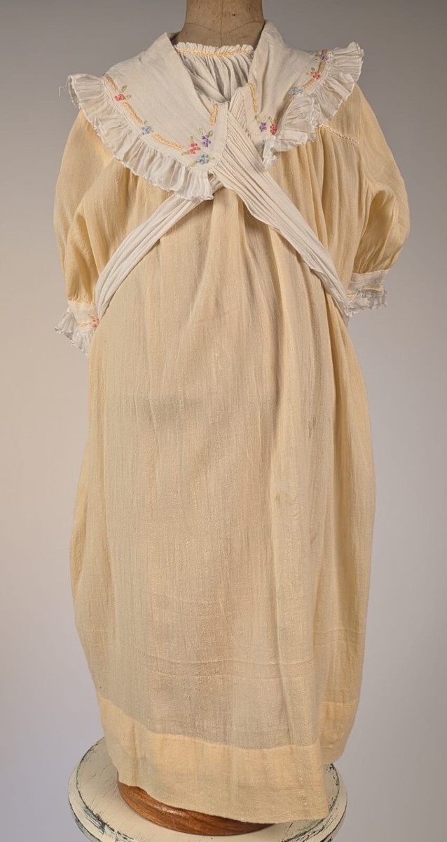 1920'S LEMON YELLOW MUSLIN CHILD'S DRESS W WHITE EMBROIDERED TRIM | eBay