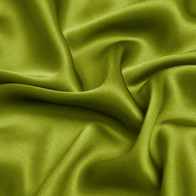 #ad Chartreuse 100% Pure Mulberry Silk Fabric by the Yard 44quot; width 19 mm 6A Grade $17.00