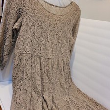 FREE PEOPLE Shake It Up Dress Taupe Floral Illusion Sheer Lace, S(see des)