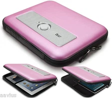 iLuv PINK Powered Travel Speaker Protective Zipper Case for iPad 2 3 4 Tablets