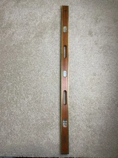 Johnson Level No.548 Brass Bound Mahogany 48" Carpenters Spirit Level USA 6 Vial