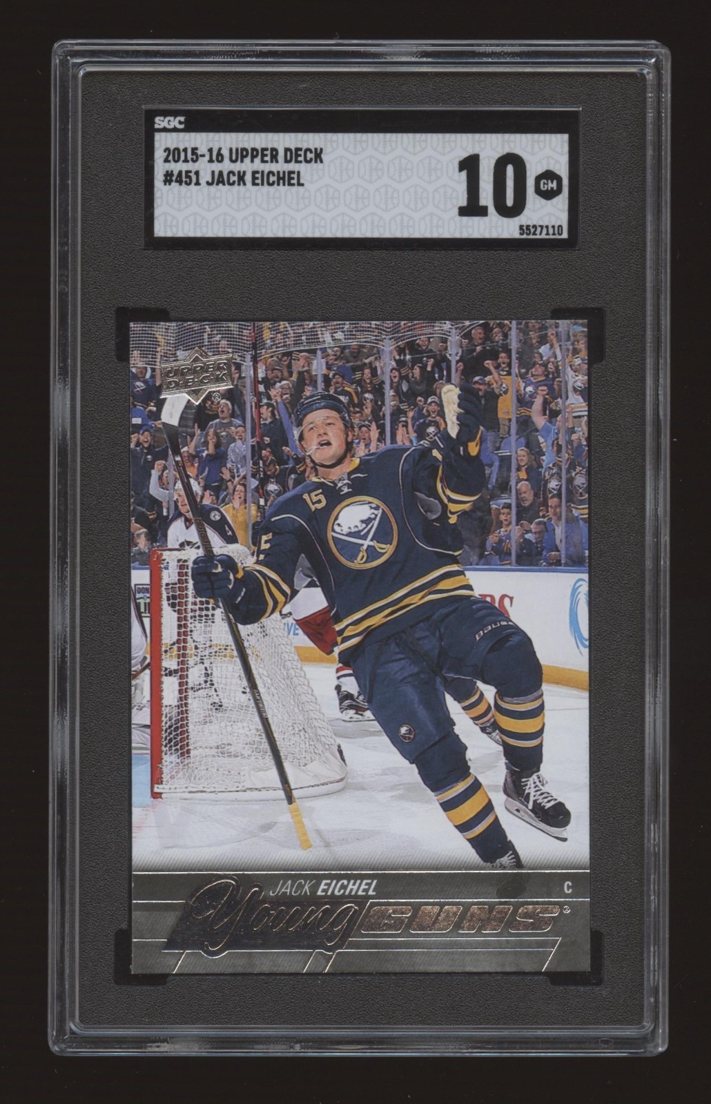 2015 Upper Deck Young Guns Jack Eichel ROOKIE #451 SGC 10 GEM MINT