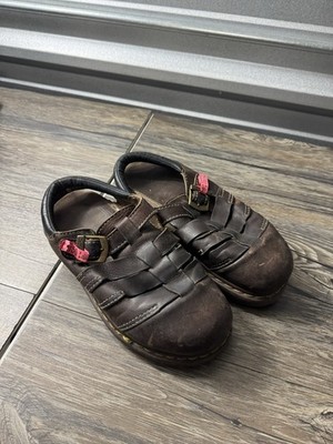 VTG DR. MARTENS Fisherman Brown Leather Sandals Men display picture 3