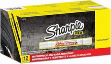 SHARPIE PRO Mean Streak Permanent Marking Stick Bullet Tip White Box of 12