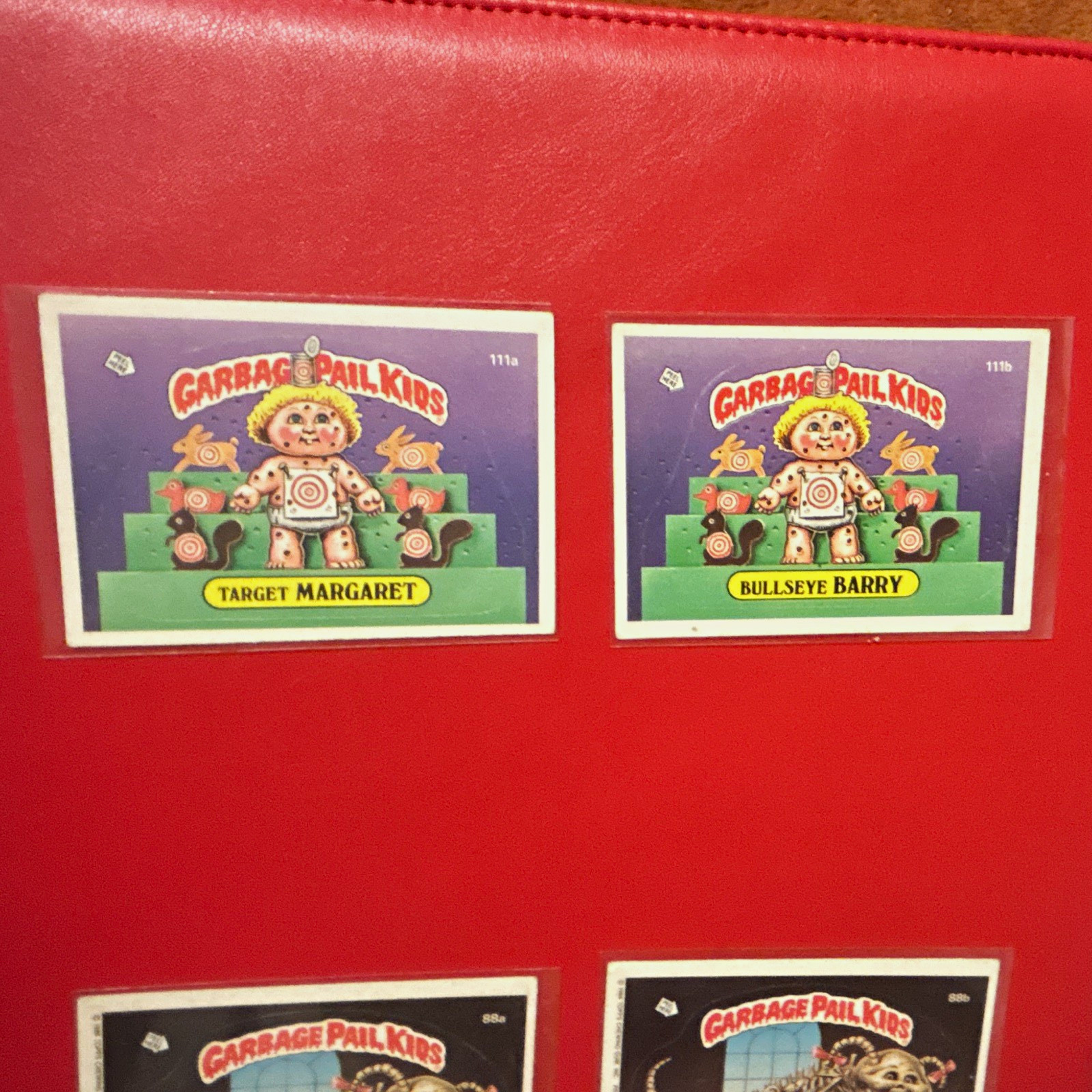 Topps Garbage Pail Kids 4-Card Lot Target Margaret Bullseye Barry 111a/111b