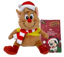 Disney Parks Christmas Santa Gus Mouse Magnetic Shoulder Pal Plush Cinderella