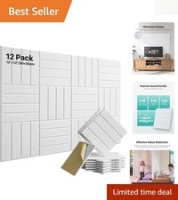 Elegant White Soundproof Foam Panels 12-Pack - Ultimate Noise Reduction Solution