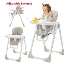 Baby High Chair Booster Seat With Foldable 5 Recline Adjustable Heigh Recline
