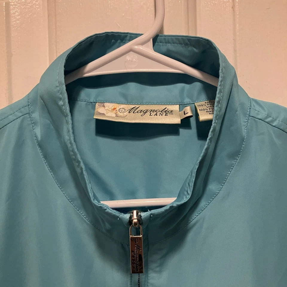 Magnolia Lane Vest The Masters Golf Augusta Women's large full zip aqua blue - Image 3 of 4