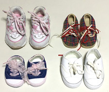 Lot of 4 pairs of Baby / Infant Girl Sneakers Shoes  Various Sizes