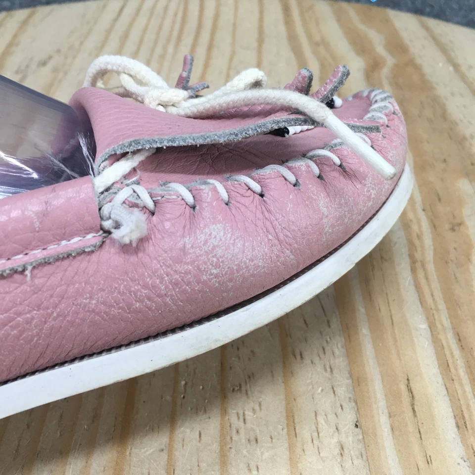 Minnetonka Zapatos Mujer 7.5 Thunderbird Informales Mocasín Planos Cuero Rosa Foto 4 de 4